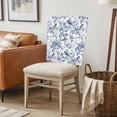 thumbnail image 6 of Blue Botanical Chair Back Covers, Removable Chair Covers for Dining Chairs Set of 4, Washable Chairs Slipcovers Back Seat Protector for Wedding Party 19"x20", 6 of 9