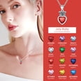 thumbnail image 4 of ChicSilver Mothers Necklaces July Ruby Birthstone Princess Crown Heart Charm Necklace for Women Pendant Choker 18" Sterling Silver, 4 of 9