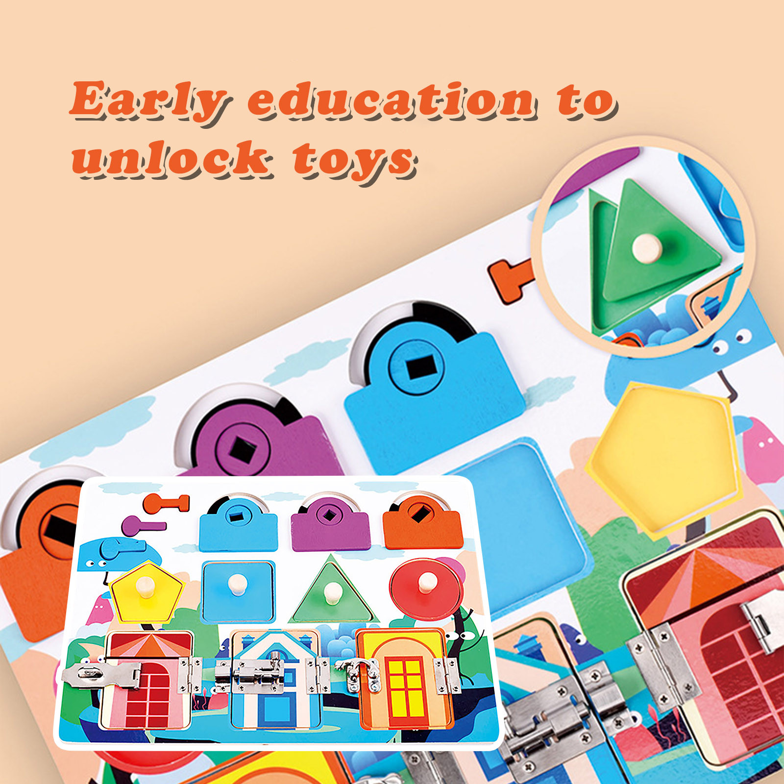 WodoFoxo Wooden Mirror Puzzle Space Thinking Reasoning Educational Unlocking Toys