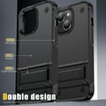 thumbnail image 5 of Allytech for iPhone 15 Rugged Case, Military Grade Shockproof Anti-Stain Heavy Duty Hybrid Fashion Case with Invisible Kickstand, Soft TPU + Hard PC Case for iPhone 15 - Black, 5 of 7