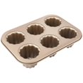 thumbnail image 1 of VORCOOL Canele Cake Mold 6-Cup Non-stick Carbon Steel Baking Pan Cupcake Muffin Bakeware, 1 of 4