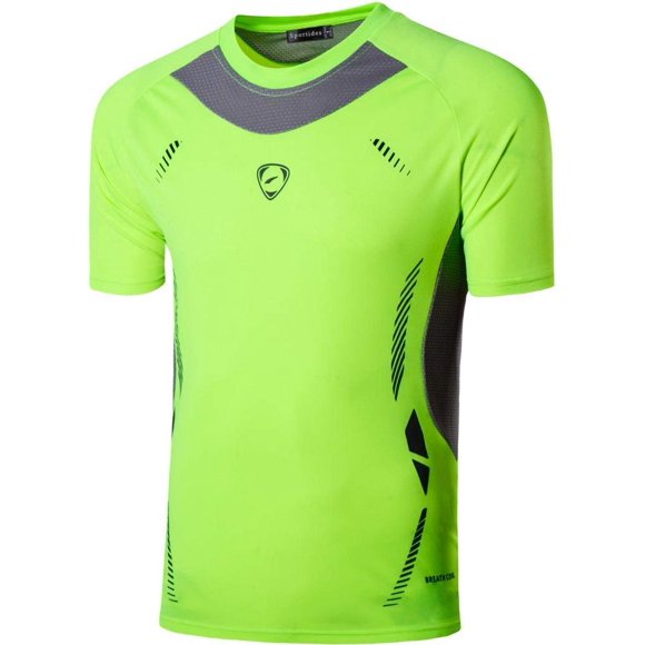 Sportides T-Shirts de Sport Actifs à Manches Courtes Respirants pour Grand Garçon T-Shirts Tees Hauts LBS707 Vertjaune TG