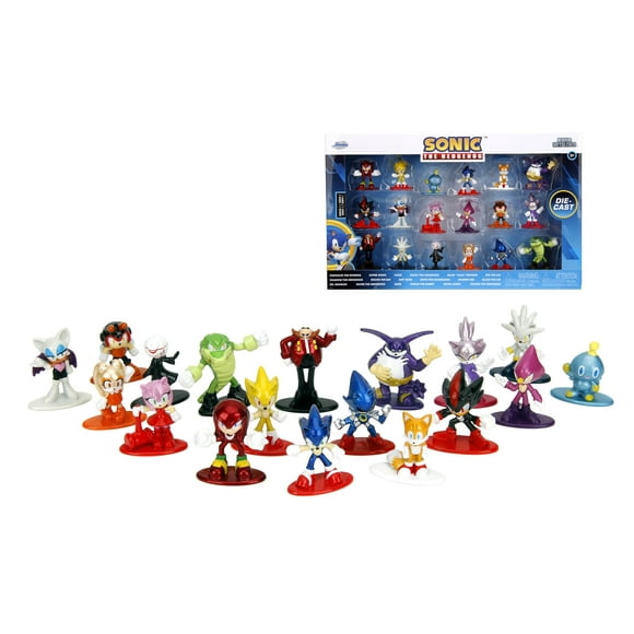 Figuras fundidas a presión de Sonic The Hedgehog de Jada Toys, paquete de 18 unidades, 4 cm