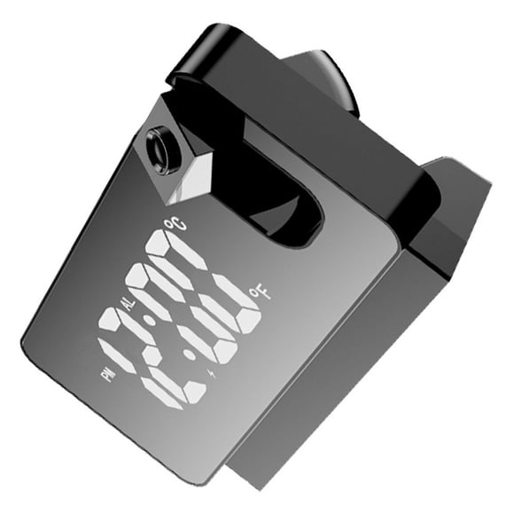 Projection Alarm Clock with LED Mirror Display, Temperature Display and Power Off Memory, 360 Degree Flexible Adjust