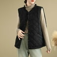 thumbnail image 3 of Pounoo Lightweight Puffer Vests for Women Button Up Solid Color Sleeveless Coat Warm Fall Winter Waistcoat Down Jacket Gift, 3 of 8