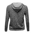 thumbnail image 2 of Women's Long sleeve Two tone Melange French Terry Zip Plus Size Hoodie, 2 of 3