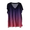 thumbnail image 5 of Purple Women's Short Sleeve T-shirt, Womens Summer Daily Casual V Neck Shirts Short Sleeve Tops Blouses Loose Fit Shirt,Women's Short sleeve T-shirt M, 5 of 5