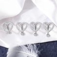 thumbnail image 2 of Belly Button Rings, Heart Reverse Navel Rings, Paved CZ Crystal Belly Piercing Jewelry, 14G Surgical Steel Curved Barbells for Women, 2 of 5