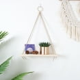 thumbnail image 2 of Estantes Flotantes De Pared Colgantes De Madera Premium De 1 Pieza Con Decoración De Bao De Cuerda Madera S Sunnimix estantes flotantes montados en la pared, 2 of 7