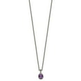 thumbnail image 2 of 925 Sterling Silver Spiga Wheat Necklace with Pendants Chain Shey Couture 14K Accent 18 Inch Antiqued Amethyst Oval 10 mm, 2 of 4