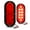 Red, variant on 2pc 6" Oval White Surface Mount LED RV Trailer Tail Lights Reverse Back Up IP67