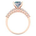 thumbnail image 4 of Clara Pucci 18K Rose Gold Princess Cut 2Ct Synthetic Blue Moissanite Engagement Ring + Matching Band - Luxury Box Included, 4 of 7
