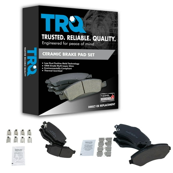 TRQ Premium Posi Ceramic Brake Pad Set Front & Rear Kit for Dodge Jeep SUV BFA12966 Fits select: 2015-2018 JEEP WRANGLER UNLIMITED, 2012-2014 JEEP WRANGLER