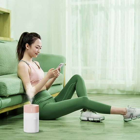 Latrodar USB Humidifier With Colorful Lights ,Quiet Cool Mist Humidifier For Bedroom And Office ,Plants, Easy To Clean Pink Creative