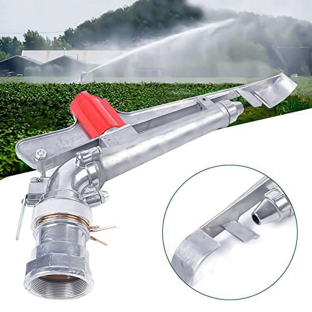 2-Inch Double Nozzle Swinging Sprinklers - 360 Degree Rotatable Large-Area Irrigation Sprinkler - 164 FT Radius - for Agricultural and Garden Use in Farms, Orchards, Lawns,Yard and