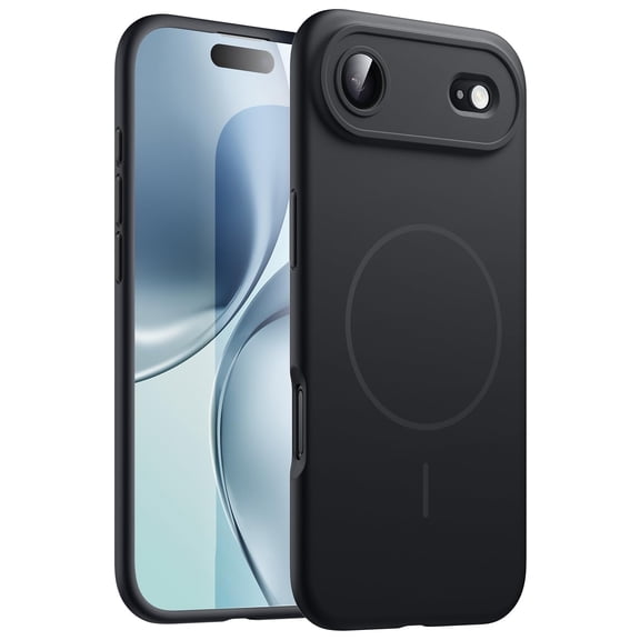 JETech Magnetic Silicone Case for iPhone Air, Compatible with MagSafe, Silky Soft Touch, Shock Absorbing Cover with Camera Lens Protection (Black)