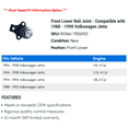 thumbnail image 2 of Front Lower Ball Joint - Compatible with 1988 - 1998 Volkswagen Jetta 1989 1990 1991 1992 1993 1994 1995 1996 1997, 2 of 2