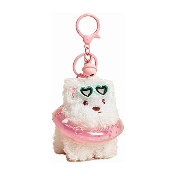VickyPoP Cute Animal Keychain, Soft Animal with Swim Ring key Chain  Backpack Charm