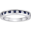 1/6 Carat T.W. Diamond and Sapphire Sterling Silver Band