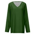 thumbnail image 3 of Ediodpoh Women's Casual V Neck Long Sleeve T Shirt Comfortable Basic Tee for Everyday Wear and Relaxation Ideal for All Seasons Pairs Perfectly with Jeans Tshirts Shirts for Women Green XXXXXL, 3 of 4