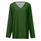thumbnail image 3 of MHFRRA Camiseta Informal de Manga Larga con Cuello En V para Mujer. Camiseta Básica Cómoda para Uso Diario y Relajación. Ideal para Todas Las Estaciones. Combina Perfectamente con Jeans. Verde, 3 of 4
