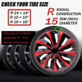 thumbnail image 2 of Premium 15" Wheel Covers & Hub Caps ABS Red, 4 Pack, 2 of 11