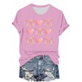 thumbnail image 1 of Hyknon Hauts pour Femmes Été Saint-Valentin Imprimé Manches Courtes Col Rond Haut/chemise Pull Doux Polyvalent pour Sortir, 1 of 4