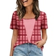 thumbnail image 3 of TaTaai Women's Base Layer Printed Tee Short Sleeve Crew Neck Fitted Spring Summer Casual Top Daily Work Office Weekend Party Gift, 3 of 7