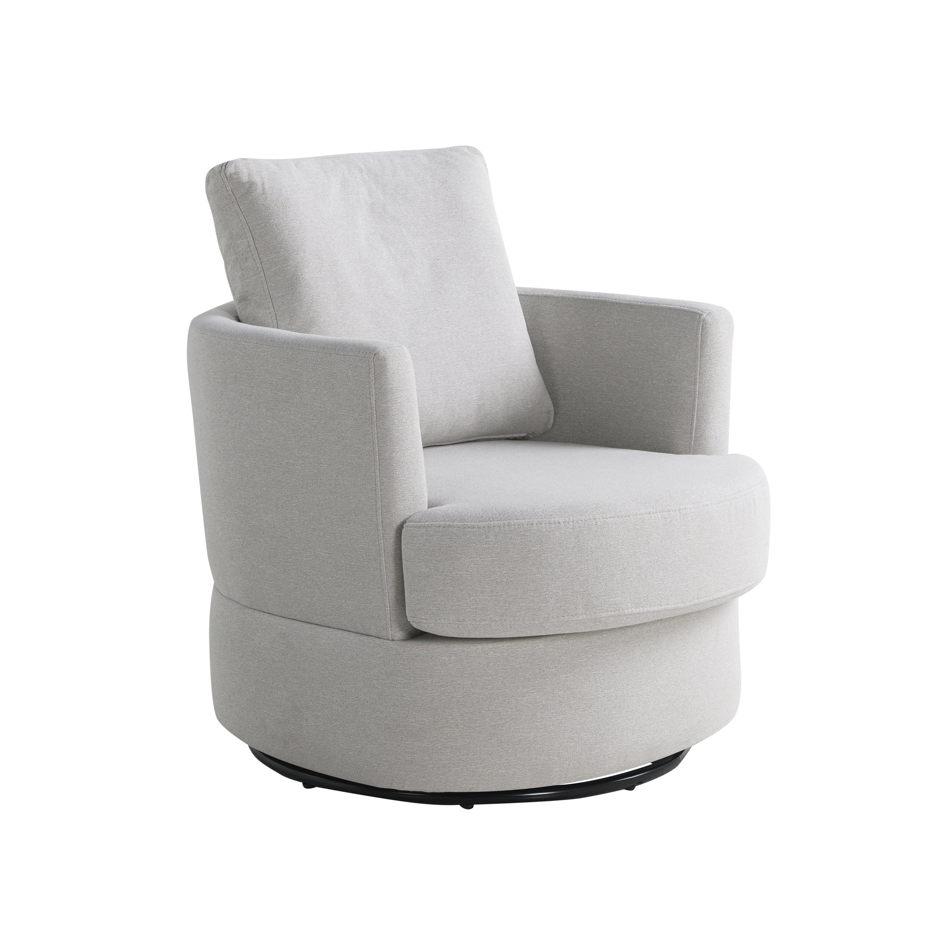 Studio Living Everest Modern Swivel Accent Chair, Ivory Fabric