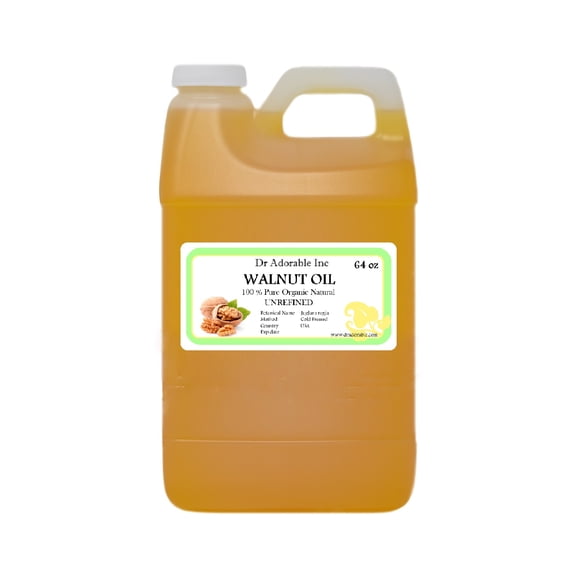 Dr Adorable - 64 oz - Walnut Unrefined Oil - 100% Pure Organic Cold Pressed Natural