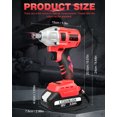 thumbnail image 3 of LabTEC 21V Cordless Impact Wrench 1/2 inch Brushless Power Impact Gun Electric Impact Driver for Car Home(Red/650N.m/2x3.0Ah battery&charger kit), 3 of 13