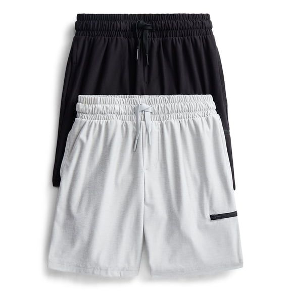 Athletic Works Boys' ButterCore Shorts, 2-Pack, Sizes 4-18 & Husky