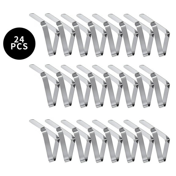 Tablecloth Clips24 Packs Table Cloth Holder Clips,Stainless Steel Outdoor Table Cloths Clips For Picnic Tables,Folding Tables,Clamps For Outdoor Tablecloths,Picnic Table Cover Clips For Party Wedding