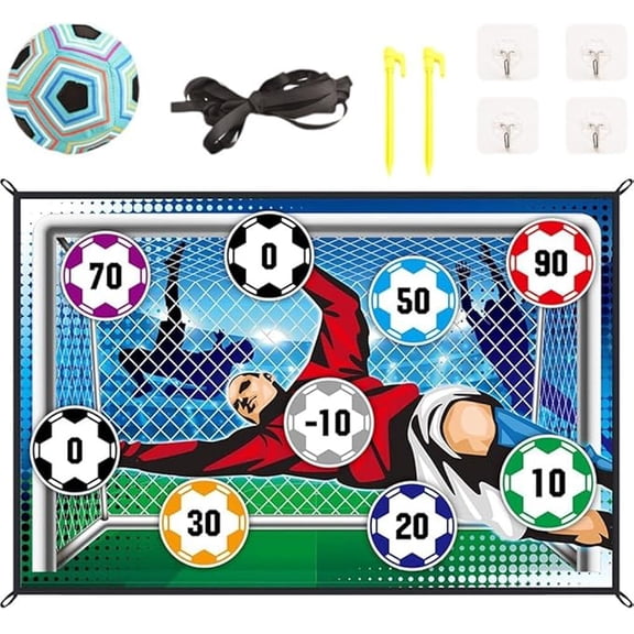 Football Accuracy Target Game, Indoor/Outdoor Soccer Ball Game Set, Folding Flannel Mat Goals, Easy Folding and Storage,Playing While Scoring