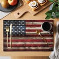 thumbnail image 2 of Retro American Flag Placemats Set of 8 Red Blue Flag Vintage Wooden Place Mats Indoor Wipeable Table Mats Washable Cloth Dining Table Placemats for Kitchen Holiday Party Home Decor 13x19 Inch, 2 of 9