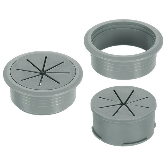 2 Pack Desk Grommet, Fit 53mm/2.09" Plastic Cable Hole Cover Bulk Top Hat Grommet Desk Hole Cover, Dark Gray