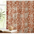 thumbnail image 5 of Vargottam Cotton Curtains for Windows - 3-in-1 Rod Pocket/Back Tab Short Window Drapes - Light Filtering Cotton Canvas Panels - Set of 2, 52"x63" - Leaves Print (Orange), 5 of 8