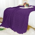 thumbnail image 2 of PiccoCasa 100% Cotton Knitted Lightweight Kids Throw Blanket for Sofa or Bed 47" x 78" Purple, 2 of 8