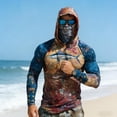 thumbnail image 5 of Yaoyar Men's UPF 50+ Sun Protection Hoodie Shirt Long Sleeve UV SPF Fishing Lightweight Shirts with Mask Rash Guard, 5 of 5