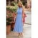 thumbnail image 5 of Vestido PRETTYGARDEN sin mangas con volantes y cuello en V, estampado Swiss Dot, talla XL, 5 of 8