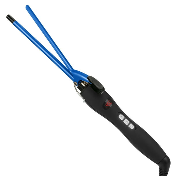 9mm Thin Curling Iron Ceramic, 3/8 inch Small Barrel Curling Wand for Long & Short Hair, LCD Display with 9 Heat Setting Include Glove(Blue) - 9mm Thin Curling Iron Ceramic, 3/8 inch Small Barrel Curling Wand for Long & Short Hair, LCD Display with 9 Heat Setting Include Glove(Blue) -
