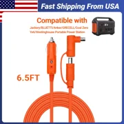 12V/24V 2M Car Charger 14AWG Compatible with Jackery/BLUETTI/Anker/GRECELL/Goal Zero Yeti/Westinghouse Portable Power Station 15A DC 8.0mm Car Cigarette Lighter Charging Cable with DC7909 + 8020 Plug