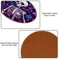 thumbnail image 5 of Skeleton 6PCS Round Microfiber Leather Table Coasters, 11x11 cm/4.3x4.3 in Set - Drink Coasters for Home and Kitchen, 5 of 6