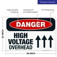 thumbnail image 3 of High Voltage Overhead Sign, OSHA Danger Sign, 24x36 Corrugated Plastic, 3 of 7
