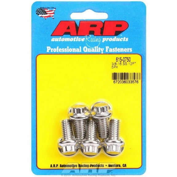 ARP Universal Bolt 3/8-16" Thread 3/4" Long Stainless 5 pc P/N 615-0750