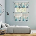 thumbnail image 6 of Summer Marine Life Kitchen Curtains Valances and Tiers Set of 3 Ocean Teal Coral Coastal Starfish Blue Conch Retro Tier Curtains and Valance with Rod Pocket for Small Windows, 27.5"x36", 6 of 9