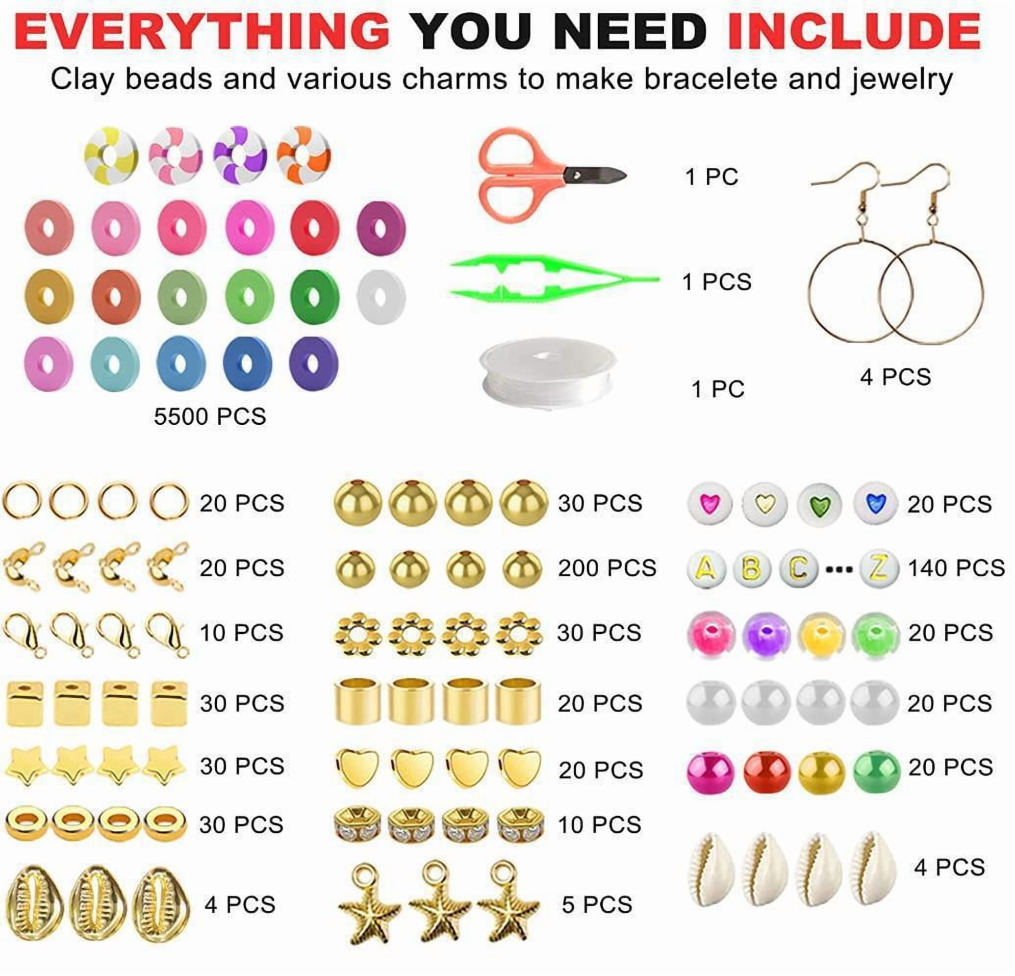 Clay Beads Bracelet Making Kit, Earth-Toned Colors Clay Beads and Letter Beads with Bead Spinner, Friendship Bracelet Making Kit for Adults, Gift for Bead Lovers, Style 7