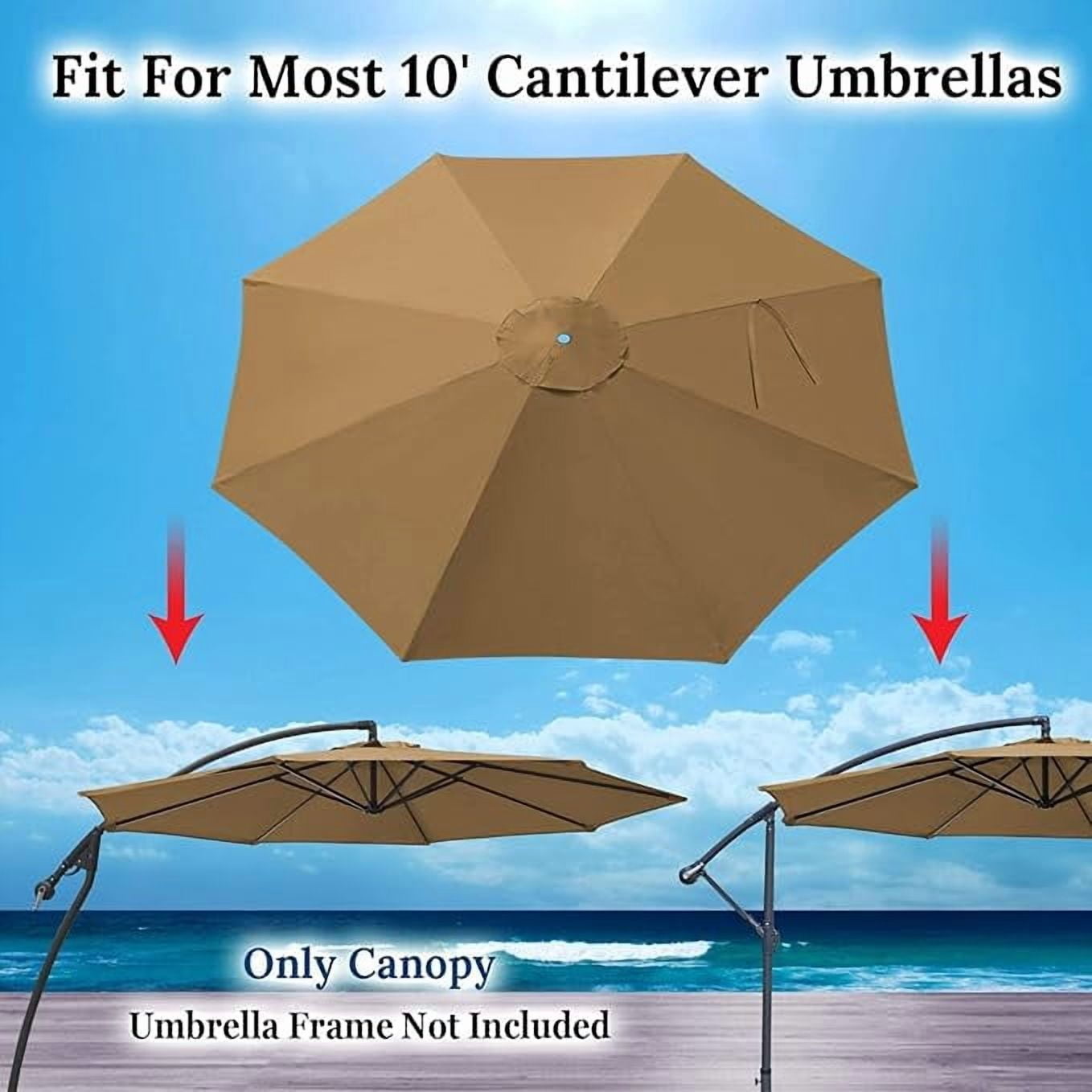 SOLAXO Replacement Umbrella Canopy for 10ft 8 ribs Cantilever Hanging Umbrella (Canopy Only)