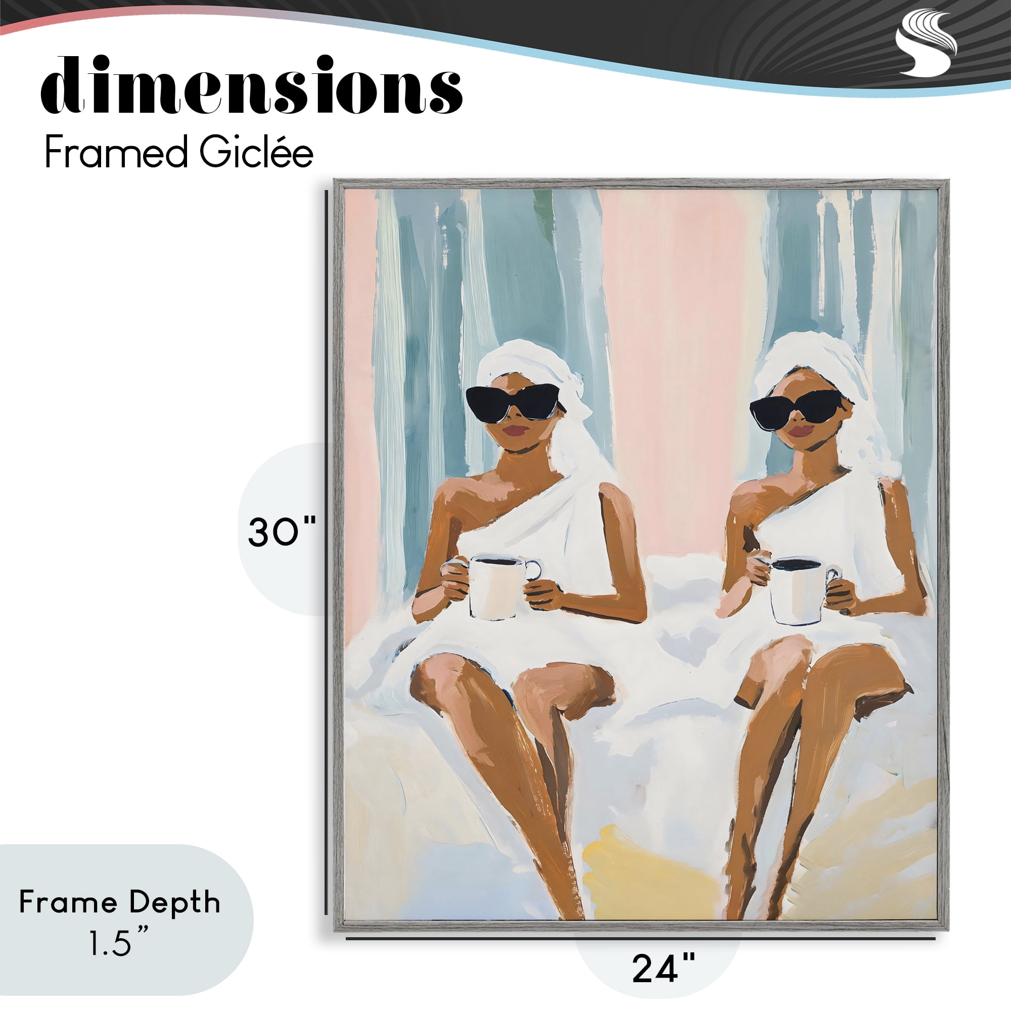 Stupell Industries Girls Spa Day with Coffee Gray Framed Giclee Art, design by The Prints Vibe