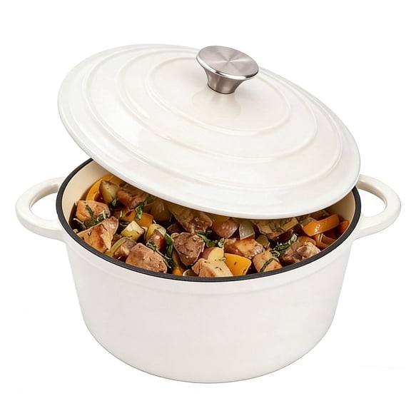 6.5 QT Enameled Cast Iron Dutch Oven with Lid, Nonstick Cookware for Baking, Roasting, Braising & Cooking, Dual Handles